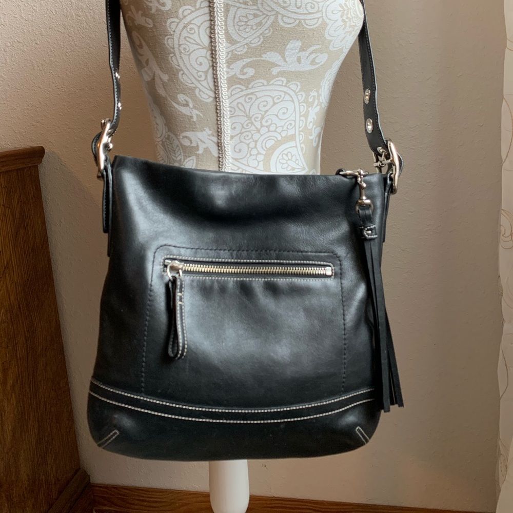 COACH 1415 Vintage Black Calfskin Soho Crossbody